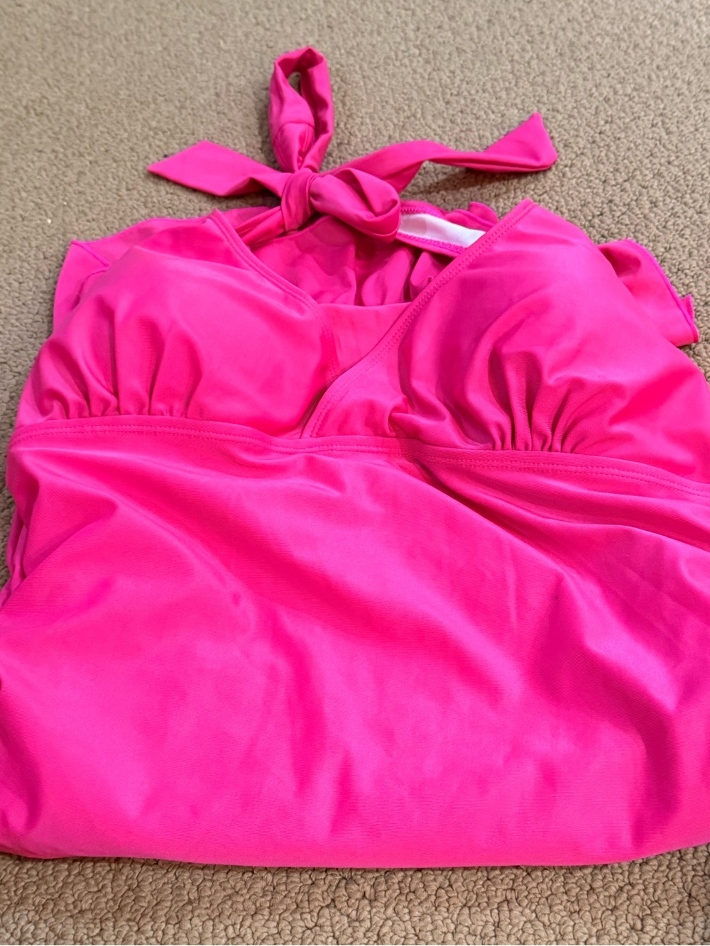 Ingear Hot Pink Halter One-Piece with Ruffle Side - Picture 6 of 8